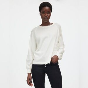 Madewell Relaxed Long-Sleeve Raglan Tee in Eyelet White